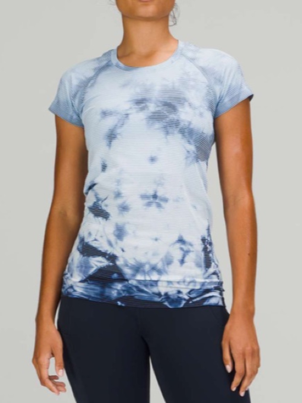 Lululemon Swiftly Tech Short Sleeve Shirt 2.0 in Shibori Stripe True Navy